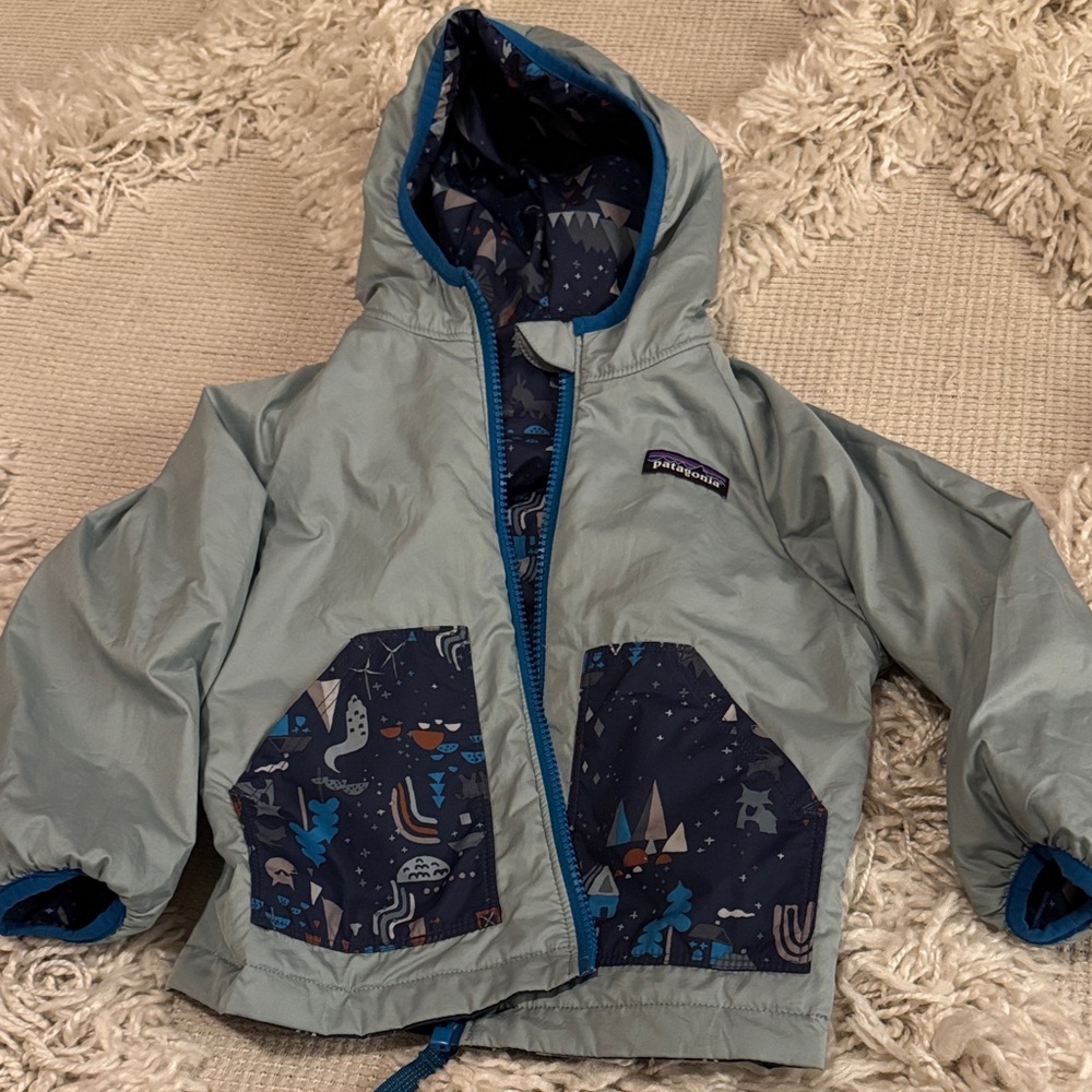 Patagonia Kids Blue Adventure Raincoat - Picture 4 of 6